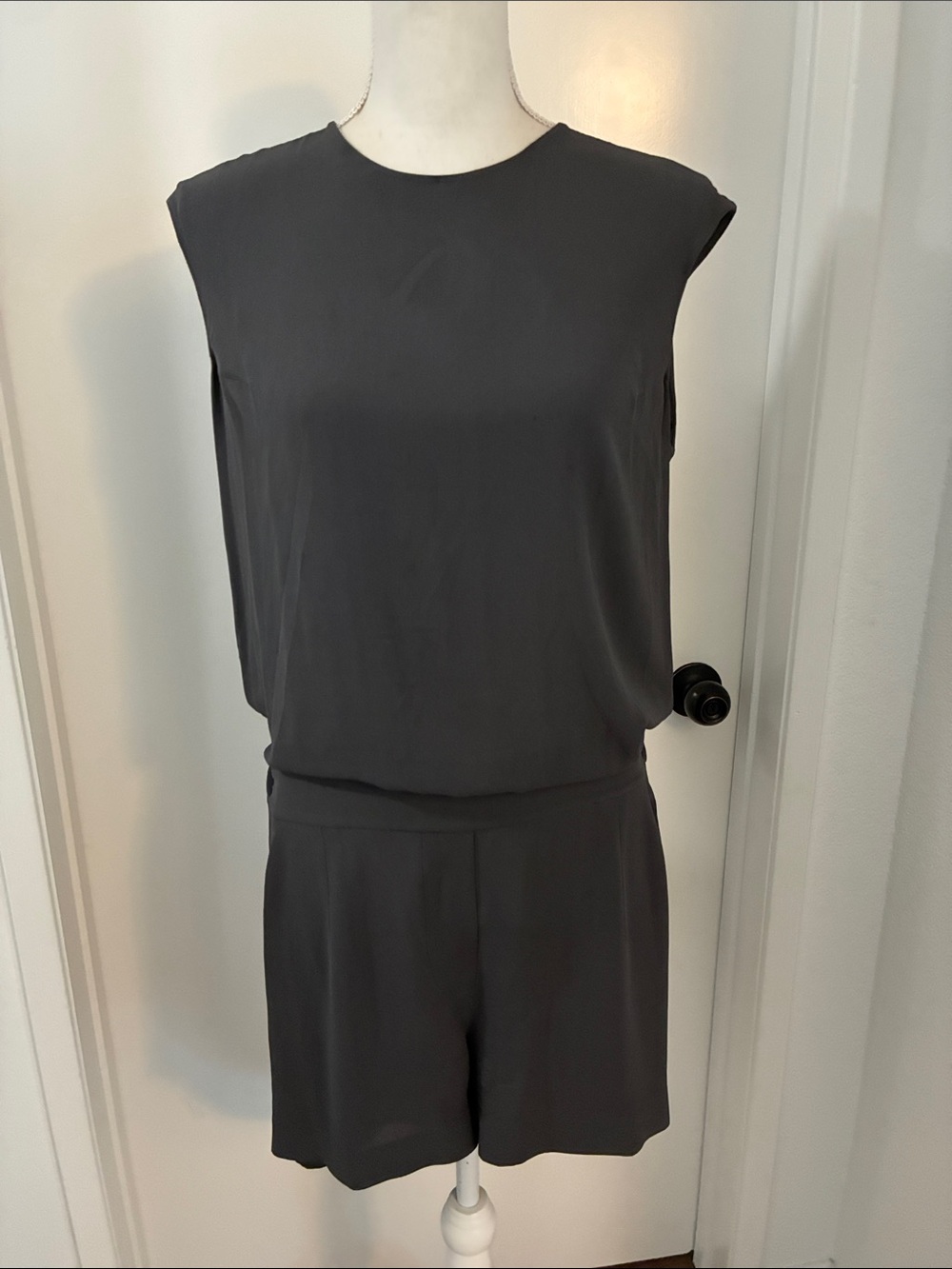 Brunello Cucinelli Sleeveless Charcoal Romper